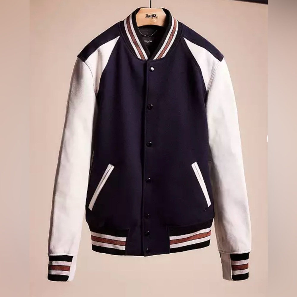 Coach “Restored Varsity Jacket” 
Navy/White- Size 52